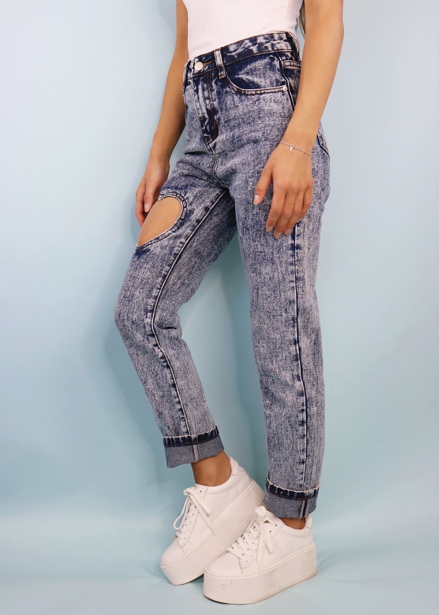 Washed Blue Sweetheart Jeans