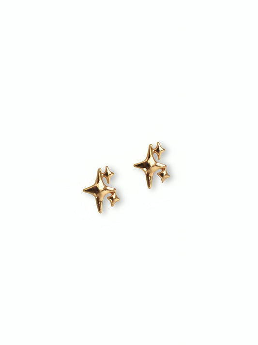 Gold Sparkle Stud Earrings