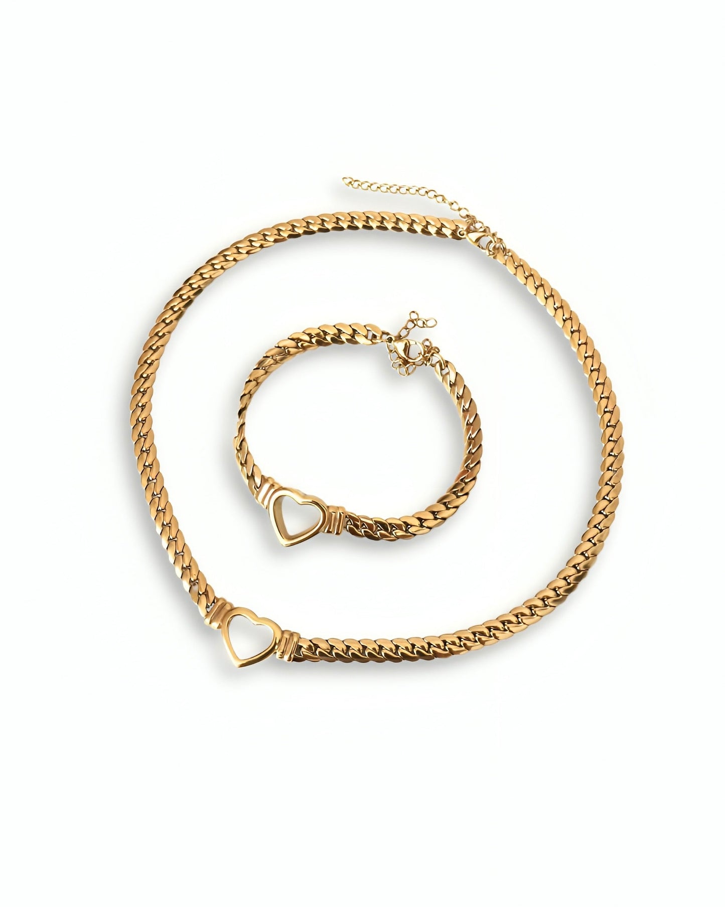 Gold Heart Chain Bracelet