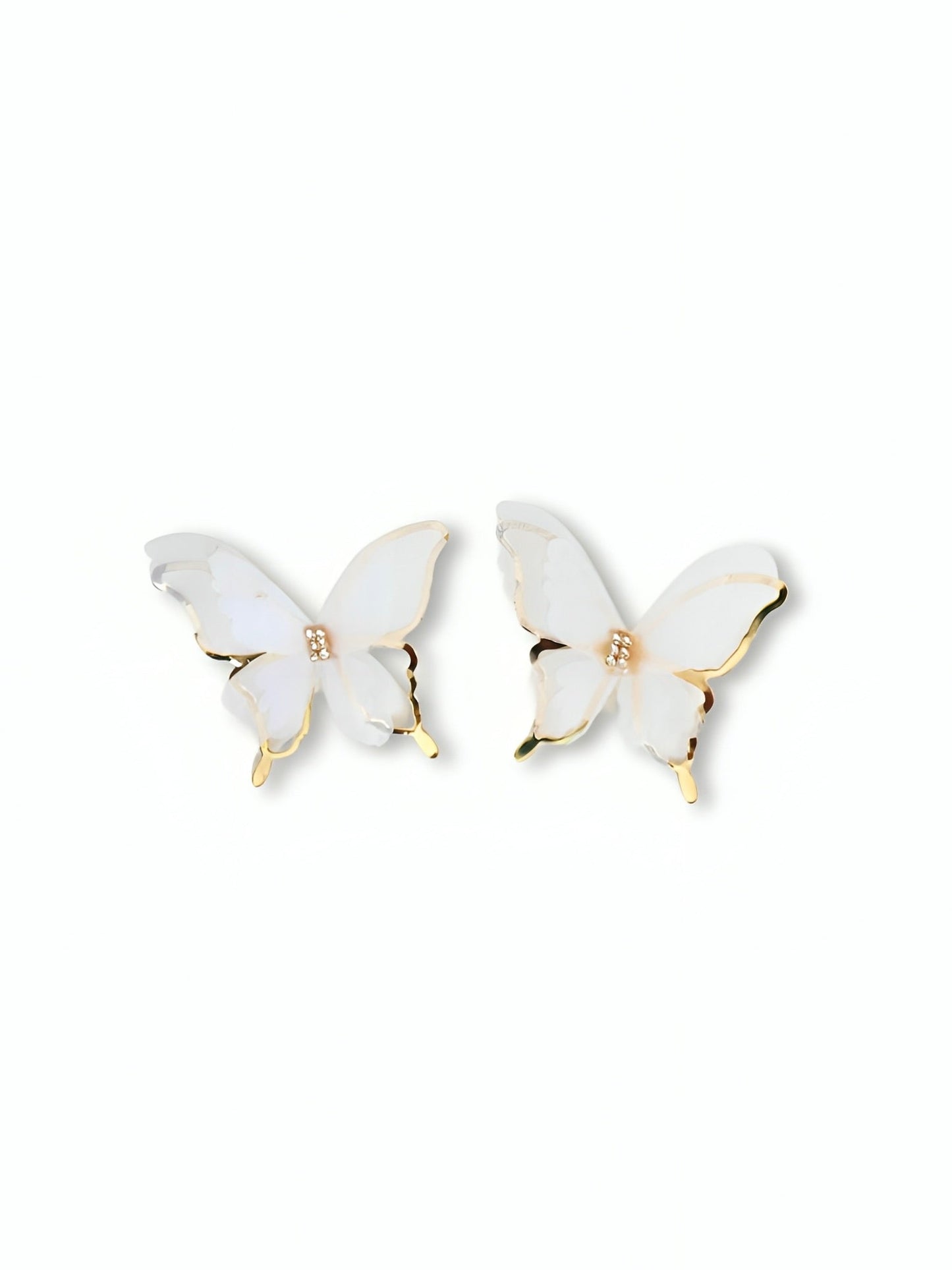 White Butterfly Earrings