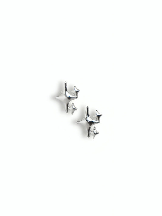 Silver Sparkle Stud Earrings