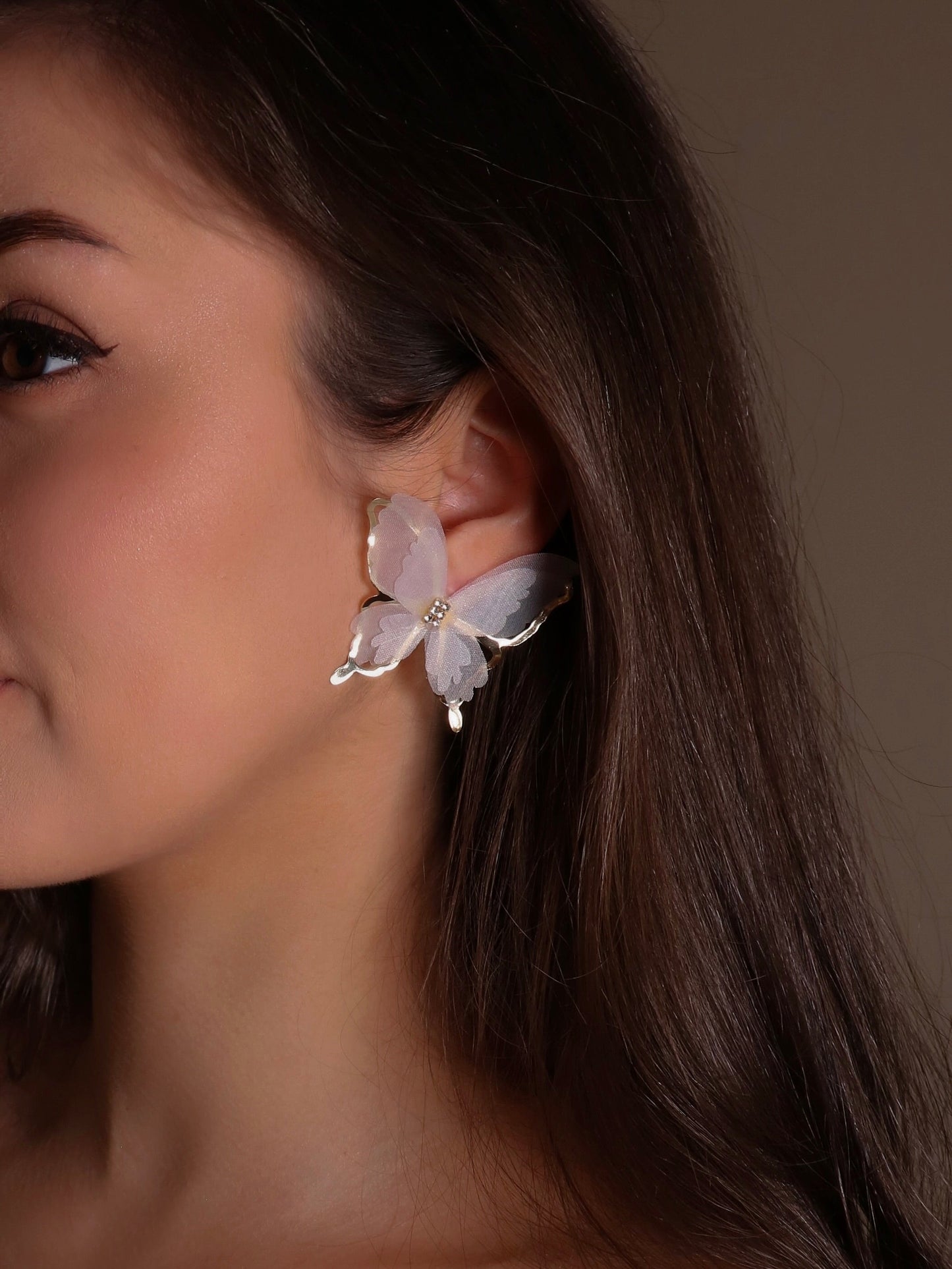 White Butterfly Earrings