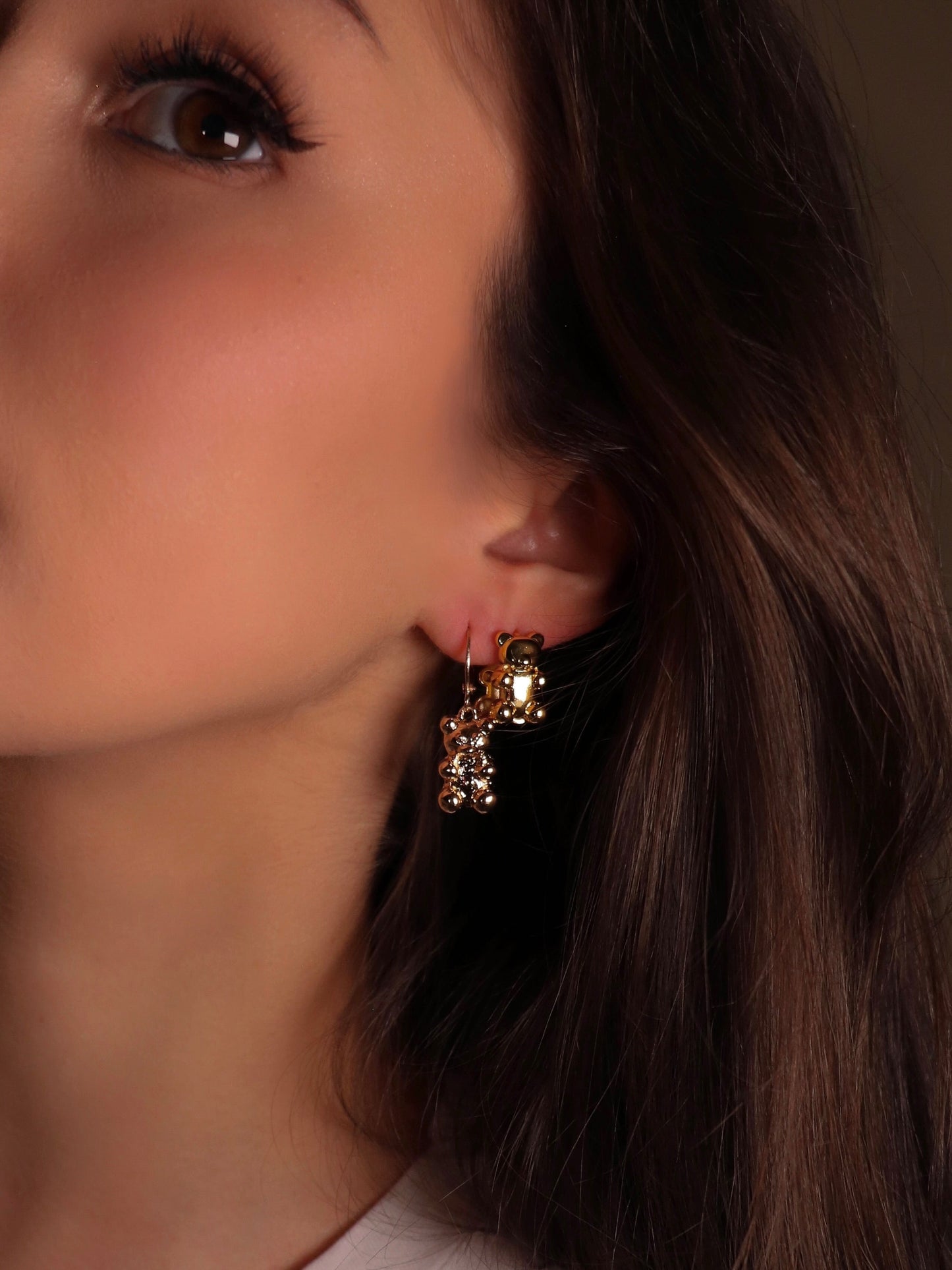 Gold Bear Earrings